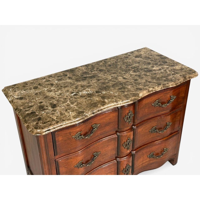 Hickory Chair, Louis XV Style Commodes, Wood, Brass, Marble, Usa, 1980s For Sale - Image 10 of 16