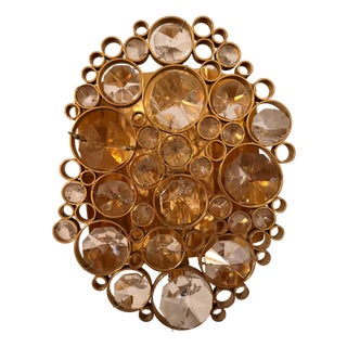 1960s Mid Century Modern Palwa Crystal 1 Wall Light For Sale