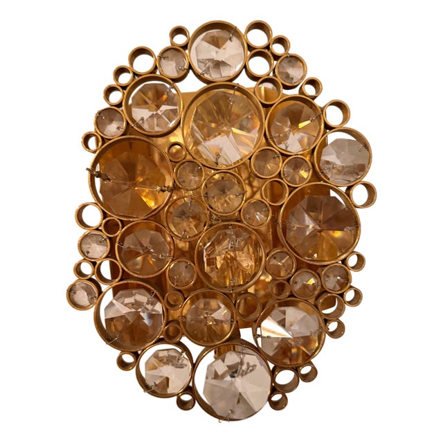 1960s Mid Century Modern Palwa Crystal 1 Wall Light For Sale