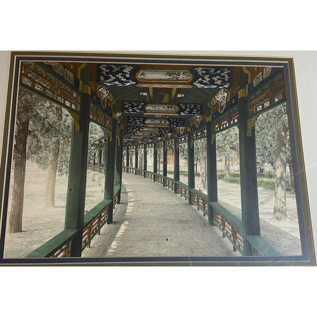 Chinoiserie Antique 1899 Kang-Sing Chiao Hand-Colored Photograph - The Long Corridor, Summer Palace Beijing - Rare Chinese Imperial Antiquity For Sale - Image 3 of 17
