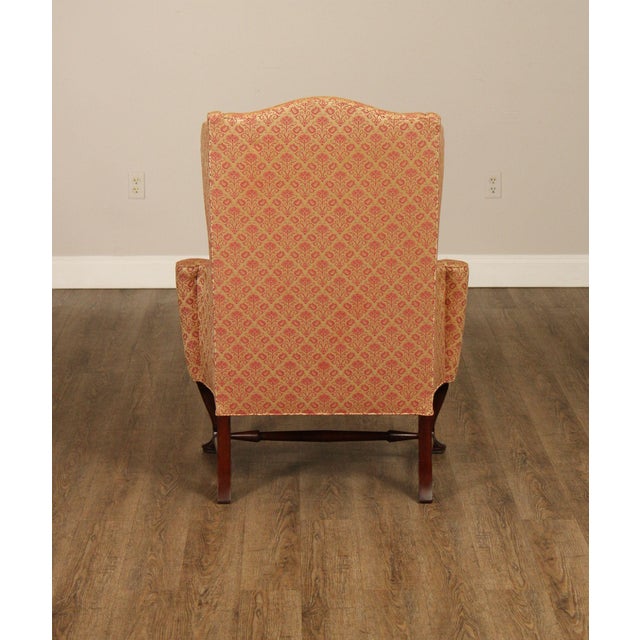 Hickory Chair Queen Anne Style Mahogany Wingback Armchair For Sale - Image 17 of 18