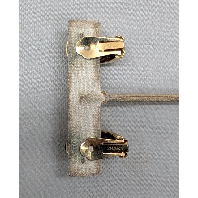 Red Vintage 1960s Signed Hattie Carnegie Cabochon Half Hoop Clip Earrings-2 Pieces For Sale - Image 8 of 11