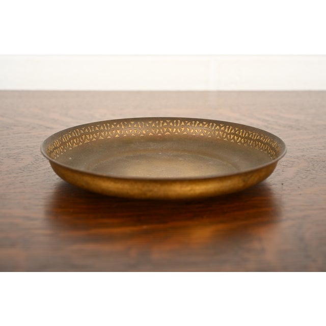 Art Deco Tiffany Studios New York Bronze Shallow Bowl or Plate With Decorative Border For Sale - Image 3 of 13