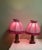Bedside Lamps with Turned Walnut Bases and Pink Fabric Shades, 1900s, Set of 2 For Sale - Image 4 of 6