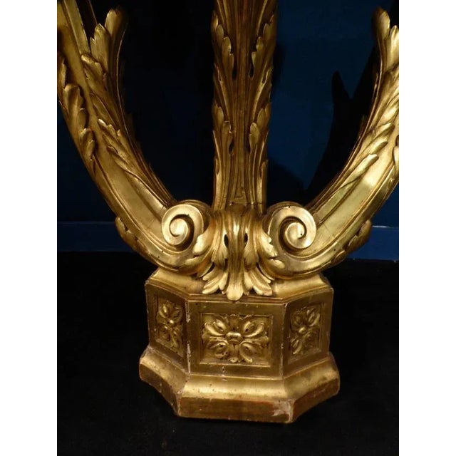 Antique Golden Wood Mirror and Console, Set of 2 For Sale - Image 7 of 12