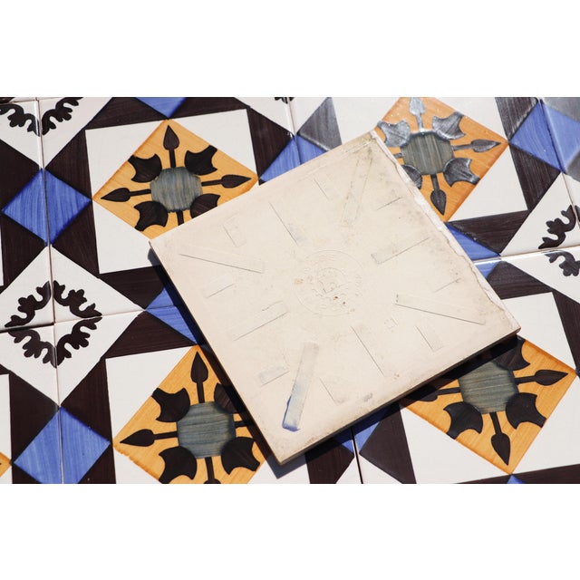 1940s Set of Thirty One Vintage Geometric Tiles, Portuguese For Sale - Image 11 of 12