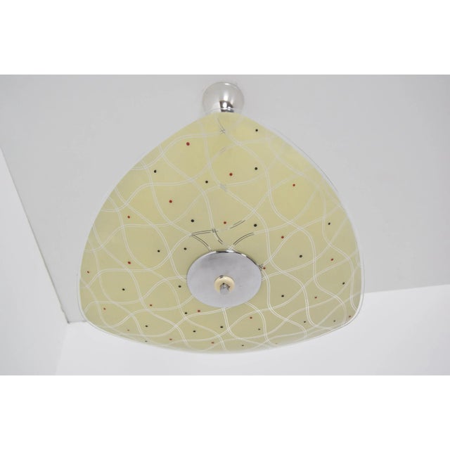 Made in Czechoslovakia Made of glass, chrome Re-polished Fully functional Original condition. This piece is attributed to...