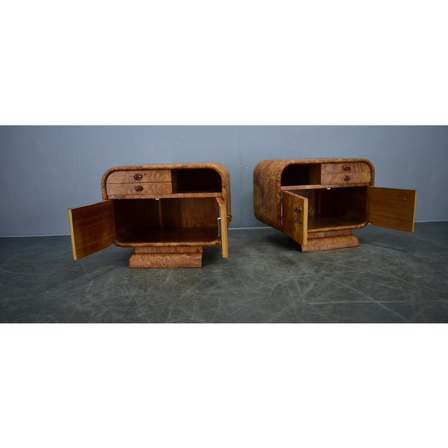 Art Deco Bedside Tables, Former Czechoslovakia, 1930s, Set of 2 For Sale - Image 3 of 18