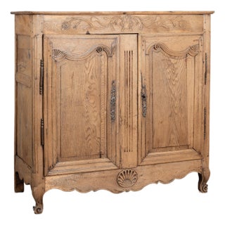 Early 19th Century Tall French Bleached Oak Sideboard Buffet For Sale