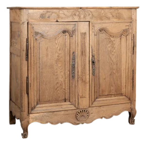 Early 19th Century Tall French Bleached Oak Sideboard Buffet
