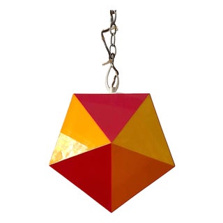 1963 Fredrick Ramond Geometric Space Age Acrylic Pendant Light For Sale