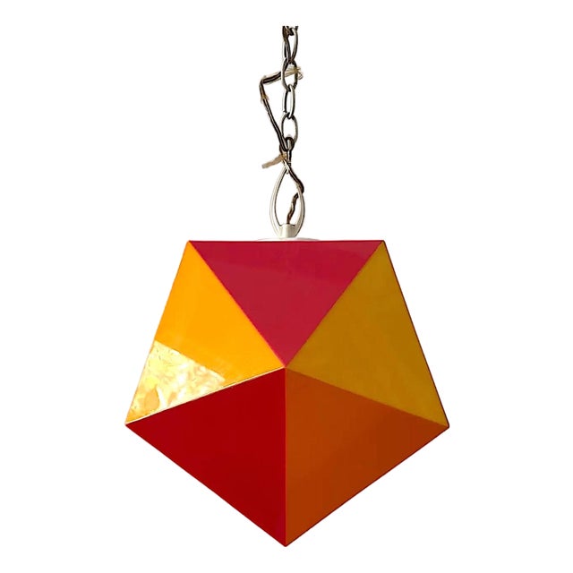 1963 Fredrick Ramond Geometric Space Age Acrylic Pendant Light For Sale