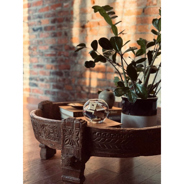 Brown Antique Indian Chakki Grinding Table, Circa 1910 For Sale - Image 8 of 10