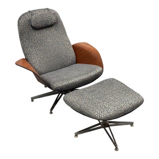 George Mulhauser for Plycraft 'Mr Chair' + Ottoman, Set For Sale