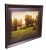 Large vintage oil painting on canvas featuring an impressionist countryside Autumn pastoral landscape. Framed in gold....