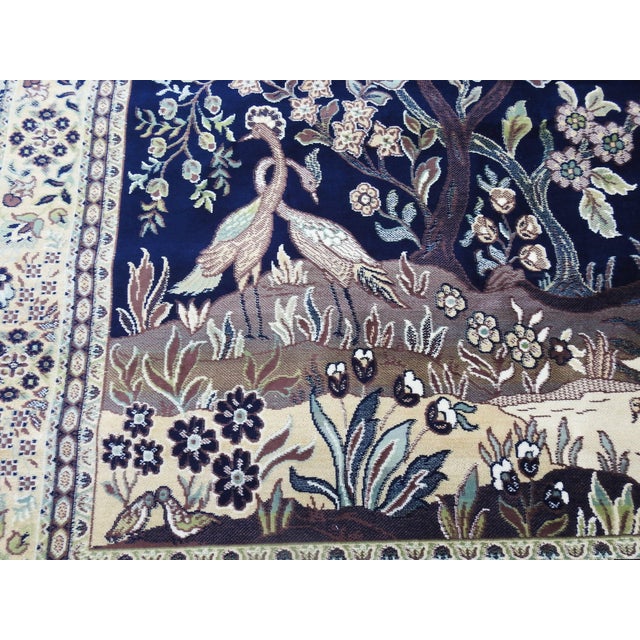 Traditional Silk Tapestry Rug From Mid-20th Century For Sale - Image 3 of 11