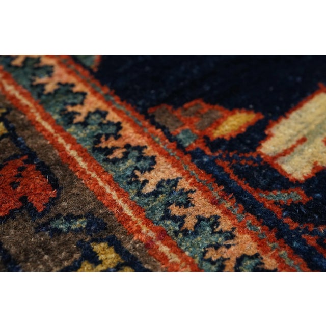 Ink Blue Antique Mohajeran Sarouk Rug 9'5'' X 13'5'' For Sale - Image 8 of 10