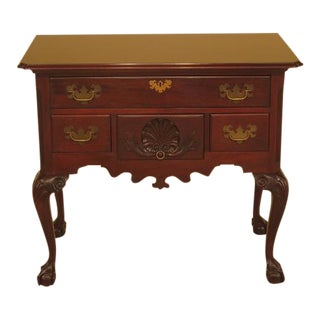 Colonial Manufacturing Co. Chippendale Ball & Claw Mahogany Lowboy For Sale