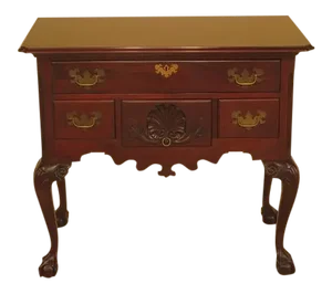 Colonial Manufacturing Co. Chippendale Ball & Claw Mahogany Lowboy