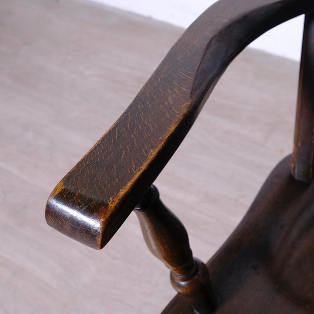 Antique English Windsor Chair with Armrests, 19th Century For Sale - Image 12 of 14