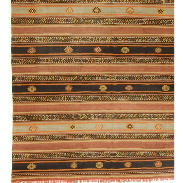 1940s Vintage Turkish Handwoven Kilim, 6'3 X 11'7 For Sale - Image 5 of 8
