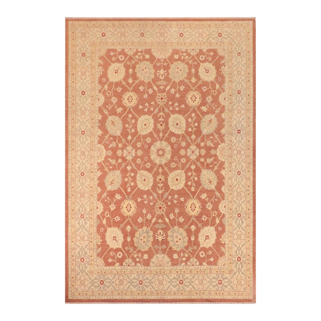 Bohemien Ziegler Brown Tan Hand-Knotted Wool Rug - 10'5'' X 13'8'' For Sale