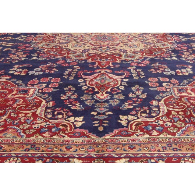 Vintage Persian Mashhad Rug - 09'04 X 12'07 For Sale In Dallas - Image 6 of 8
