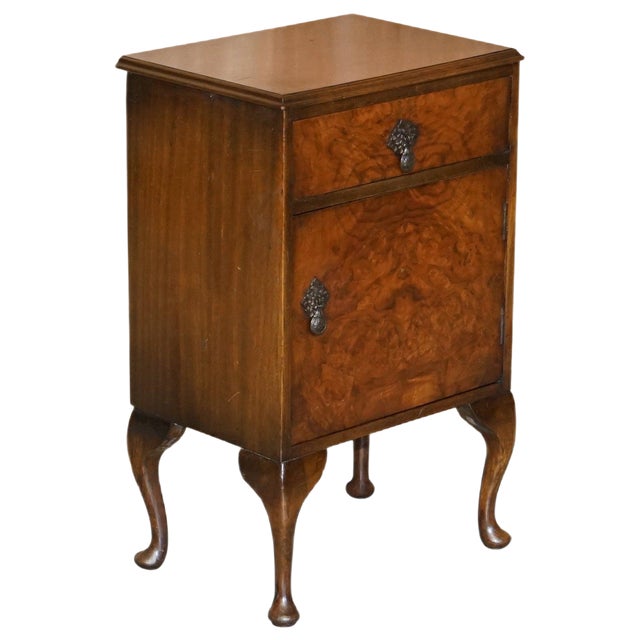 Burr Walnut Bedside or Side End Wine Table from Maple & Co For Sale