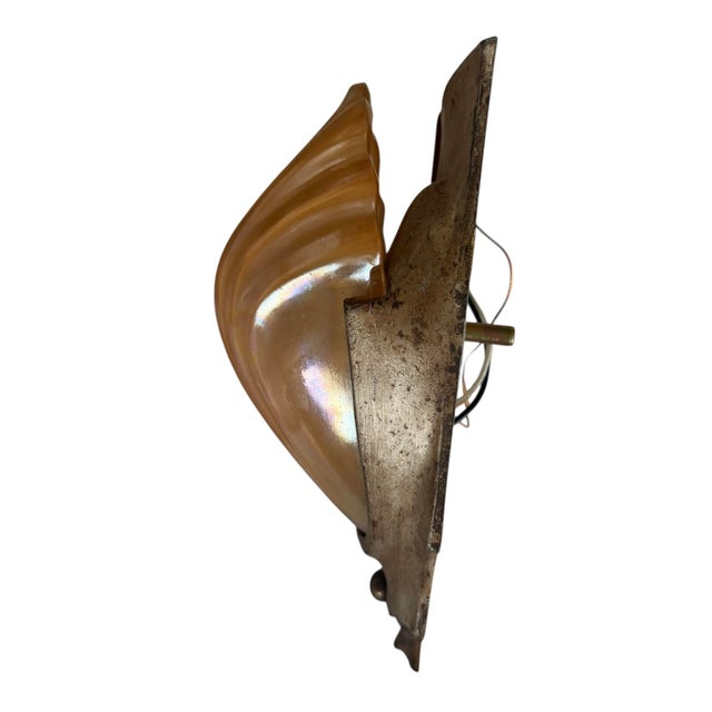 This is a vintage 1920s-1930s Art Deco "slip shade" wall sconce, manufactured by the company Markel. It features a...
