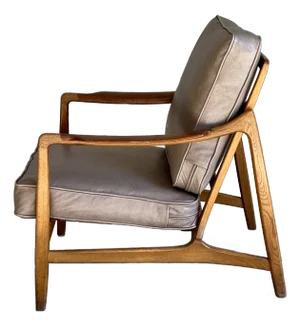 Mid Century Danish Teak and Leather Lounge Chair