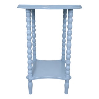 Round Spindle Leg Accent Table in Sheer Romance Blue For Sale