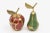 Vintage Brass and Enamel Red and Green Apple and Pear Objects and Sculptures Set of 6 For Sale - Image 4 of 12