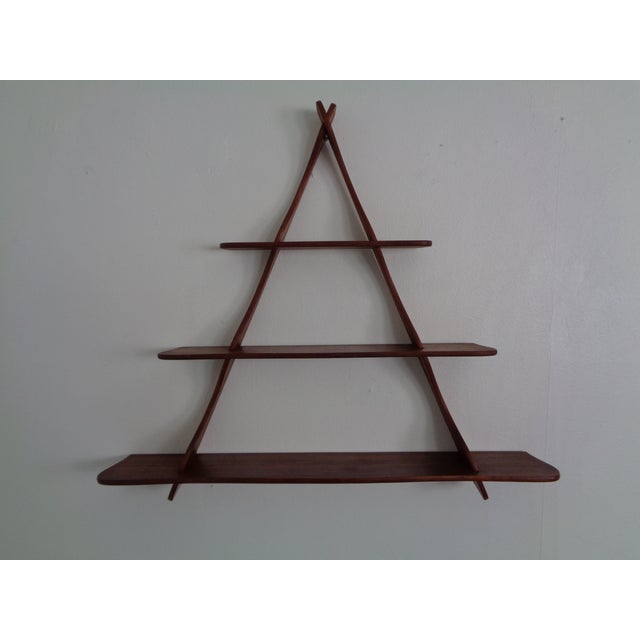 Mid-Century Triangular Teak Wall Shelf, Germany, 1960s For Sale - Image 15 of 15