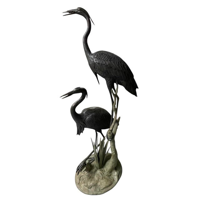 2000 - 2009 Bronze Heron Tiered Fountain Sculpture For Sale - Image 5 of 12