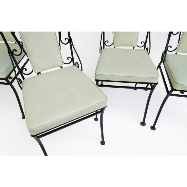 Vintage Cathedral Black Wrought Iron Dining Chairs Set of 4 Chairish