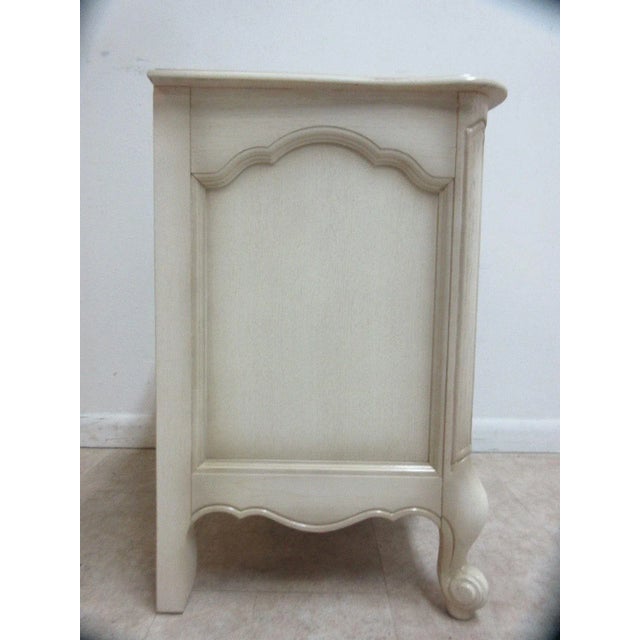 French Vintage French Provincial Carved & Painted Nightstand For Sale - Image 3 of 8