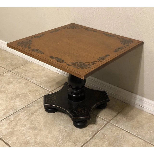 Goldenrod Vintage Ethan Allen Hitchcock Square Pedestal End Table For Sale - Image 8 of 8