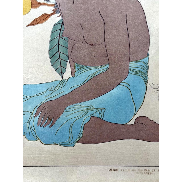 Editioned Woodblock Print Jeune Fille de Saipan by Paul Jacoulet For Sale - Image 9 of 17