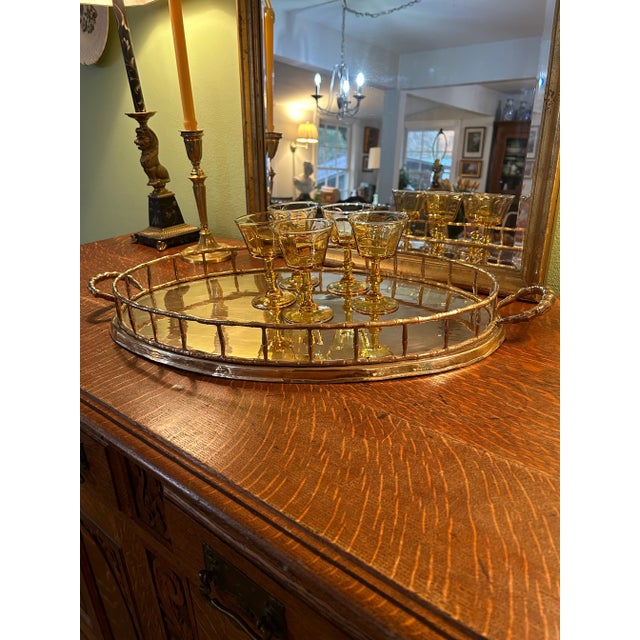 These brass gallery trays are classics with their faux bamboo rails. So popular in the 1970’s, they are a timeless piece...