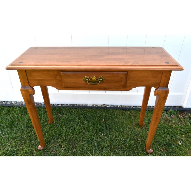 Ethan Allen Americana Style Maple Console Table W/Drawer & Finished