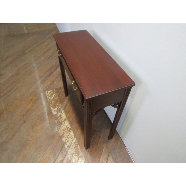 Traditional Ethan Allen Solid Cherry One Drawer Console Table For Sale - Image 3 of 7
