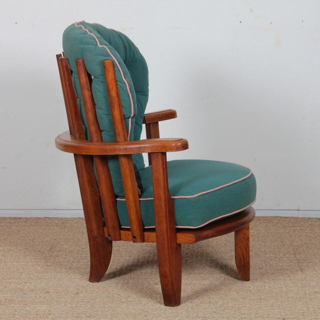 Wood Vintage Lounge Chair by Guillerme and Chambron for Votre Maison, 1960 For Sale - Image 7 of 8