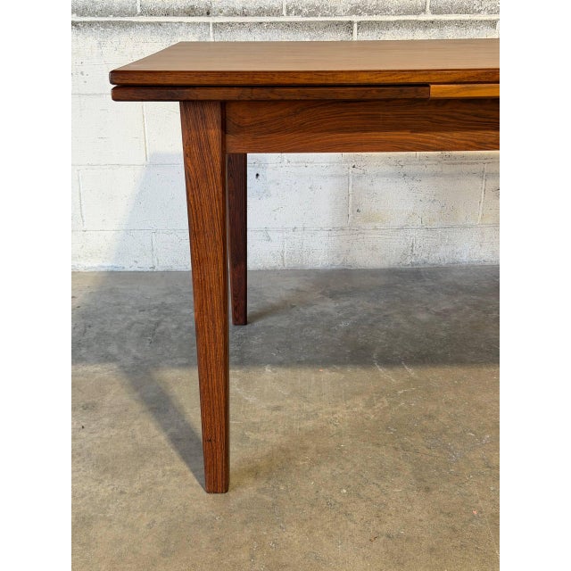 Rosewood Dining Table With Expandable Pull Out Draw Leaves Sejling Skabe Denmark 1960s For Sale - Image 10 of 12