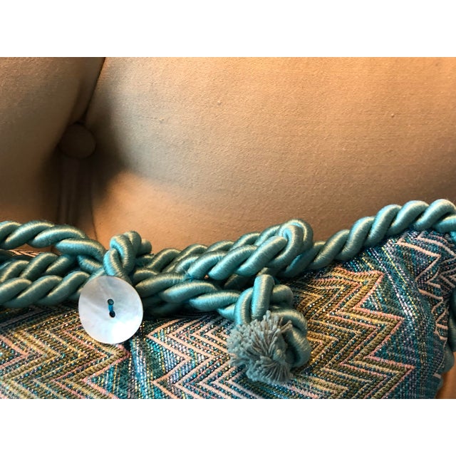 Pierre d'Argent Maison Metallica in Turqouise Decorative Accent Pillow For Sale In Washington DC - Image 6 of 9