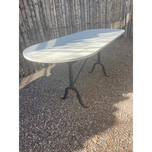French Country 1950s Oval Bistro Table For Sale - Image 3 of 6
