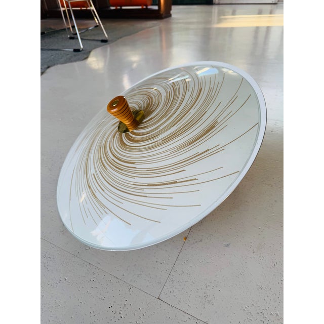 Brass Mid Century Pull Down Pendant Light Fixture For Sale - Image 8 of 8