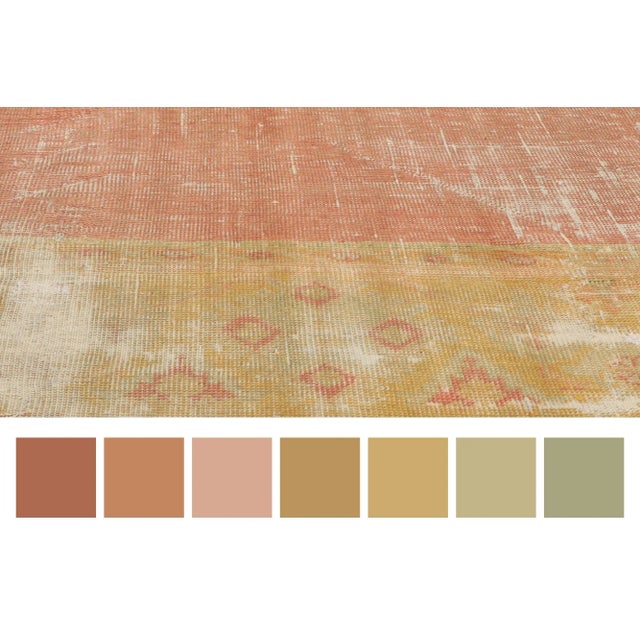 Terra Cotta Antique Turkish Oushak Rug - 09'07 X 13'00 For Sale - Image 8 of 12