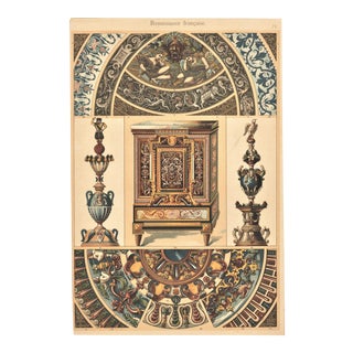 French 1900 Chromolithograph Design-French Renaissance For Sale