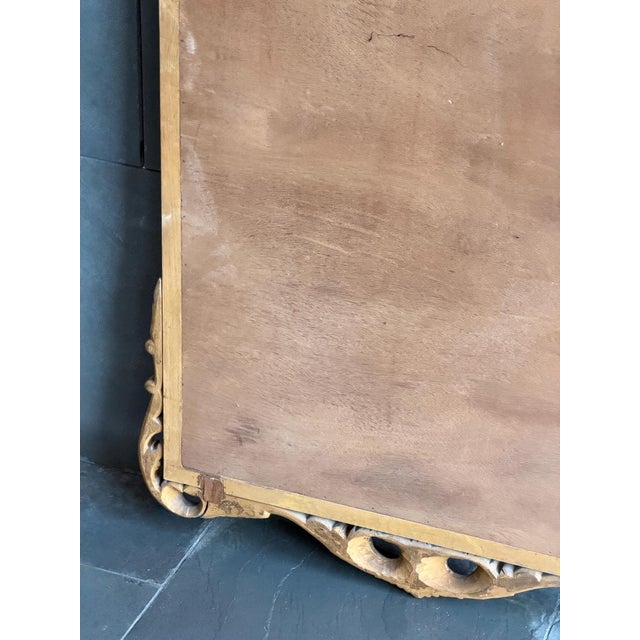 French Louis XV Style Hand-Carved Giltwood Wall Mirror with Beveled Glass, 1950s For Sale - Image 10 of 12