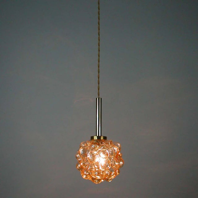 Mid-Century Amber Bubble Pendant by Helena Tynell for Limburg, 1960s For Sale - Image 11 of 12